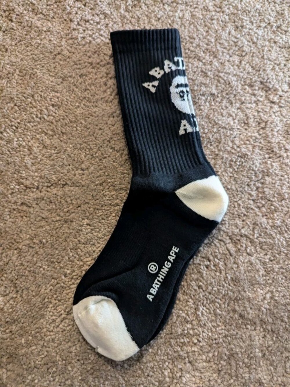 BAPE A Bathing Ape Crew Socks Black One Size